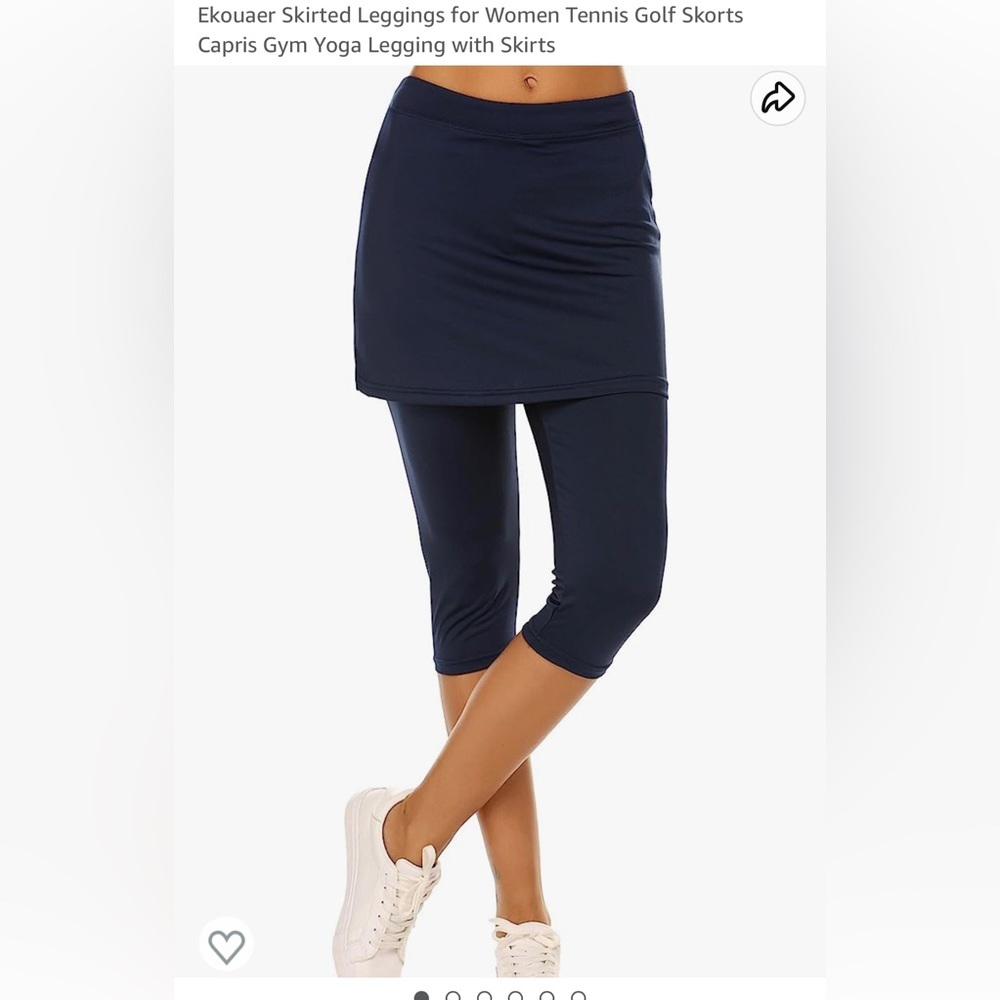 XXL Ekouer Skirted Legging Skort, capri length, golf, tennis, activewear